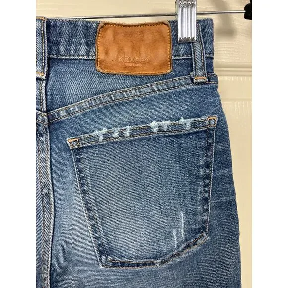 Moussy Vintage Saab Japan Raw Hem Mid Rise Skinny Medium Wash Jeans